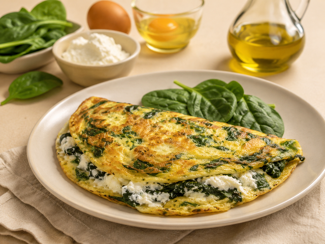 Frittata con spinaci e ricotta — foto in arrivo