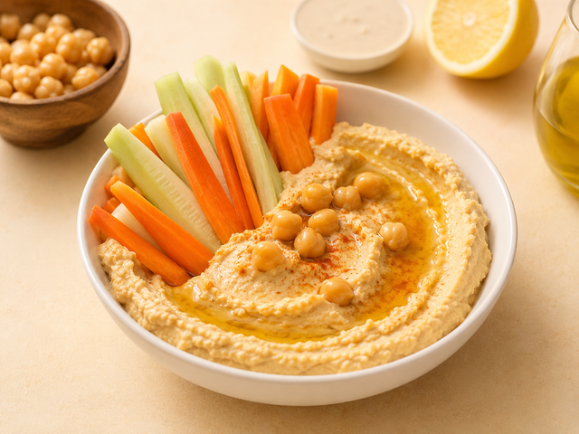 Hummus di ceci con crudités — foto in arrivo