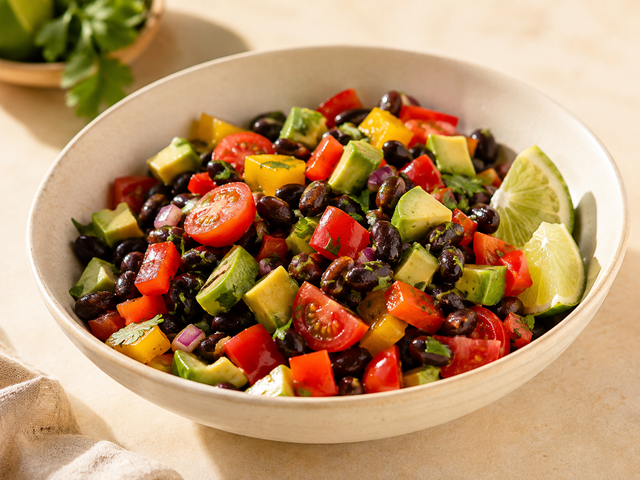 Insalata di fagioli neri e avocado — foto in arrivo