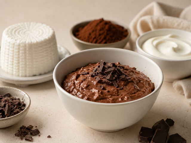 Mousse di cacao e ricotta — foto in arrivo