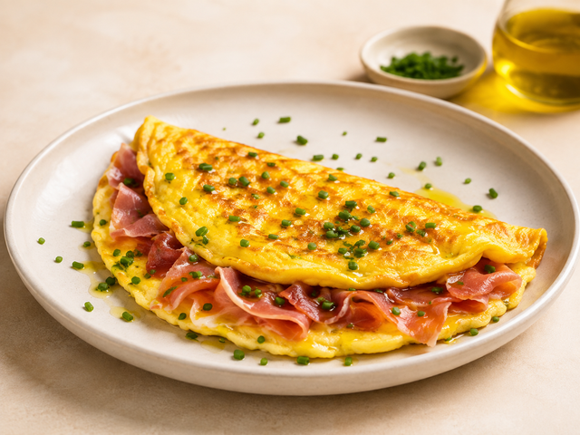 Omelette al prosciutto crudo — foto in arrivo
