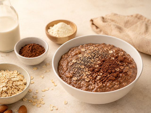 Overnight oats al cacao proteici — foto in arrivo
