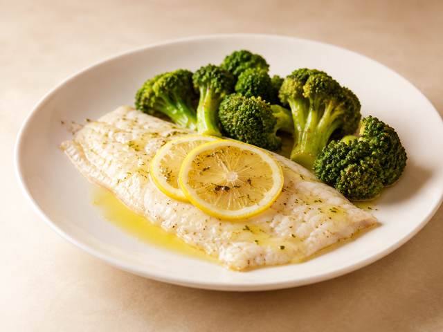 Platessa al limone con broccoli — foto in arrivo