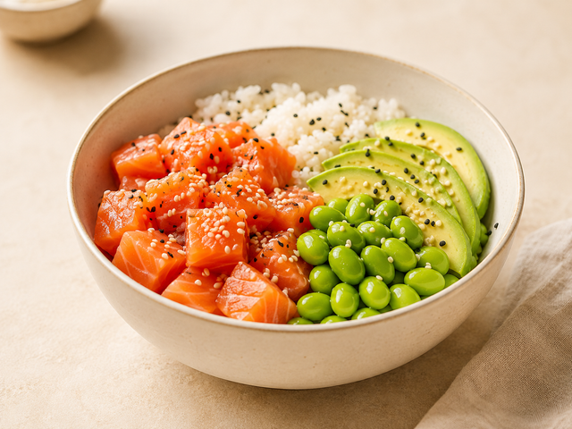Poke bowl di salmone — foto in arrivo