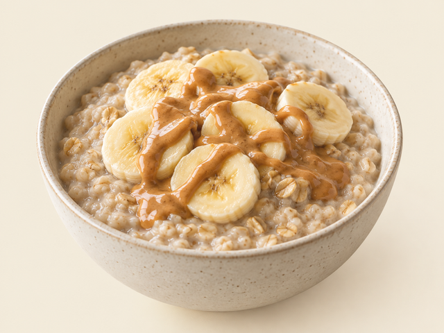 Porridge di avena con banana e burro di arachidi