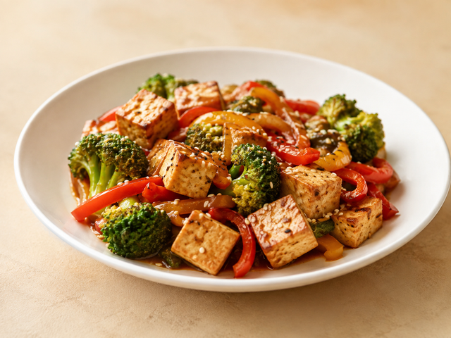 Tofu saltato con verdure e sesamo — foto in arrivo