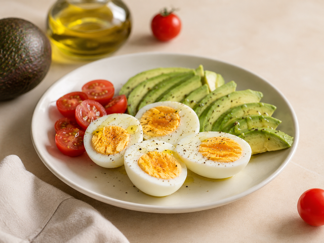 Uova sode con avocado — foto in arrivo