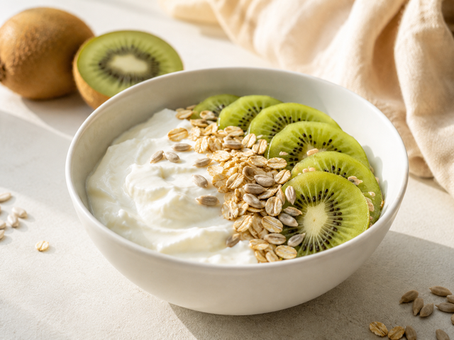 Yogurt greco con kiwi e semi — foto in arrivo