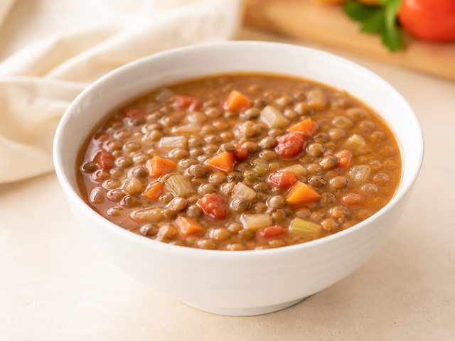 Zuppa di lenticchie e verdure — foto in arrivo